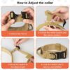 Tactical Dog Collar and Leash Set, Adjustable Military Dog Collar with Control Handle and Heavy Metal Buckle, Dog Training Collar with Bungee Leash for Large Dogs. (Army Green, XL - Collar)