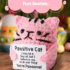 Crochet Toys, Crochet Gifts for Women, Handmade Pink Cat Figurine, Emotional Support Gift for Personal Milestones, Office Desk Decor, Stress Relief Companion