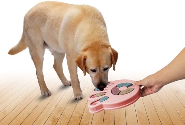 Foodie Puppies Pet Puzzle Toy for Dispensing Treats, Pet Toys Game for Training and Slow Feed, Non-Slip Feeder Designed for Dog, Puppies, Cats & Kittens Color May Vary (Paw Shape)