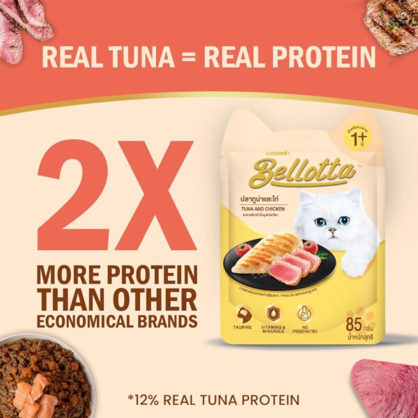 71Yq6pVSg7L._SL1500_.jpg Bellotta Premium Wet Food for Cats and Kittens, Tuna and Chicken, 85 g (Pack of 16) Sold by DogsNCats