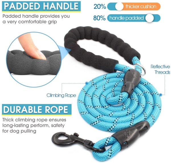 71YrpGmewOL._SL1468_.jpg 2022 Newest Nylon Tactial 6 ft Anti Pull Traffic Control Padded Double Dog Lead Bungee Training Double Head Dog Leash for Two Small and Medium Dogs