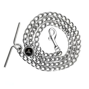 PSK PET MART Dog Chain Silver Grind No.8 Heavy Weight Dogs Leash Heavy Duty Dog Chain with Heavy Hook (L - 60 Inch) for Large Dogs