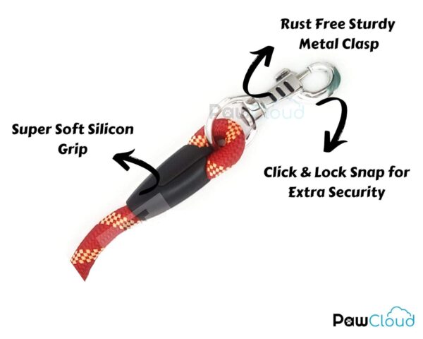 71ZKmfPT5L._SL1500_.jpg Nylon Dog Rope Leash, Small - 48 inche (4ft), Red - 9mm