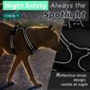 Dog Harness with Name id Customized for Dogs Large Medium Small Puppy All Breeds No Pull Harness Reflective Vest Harness Belt Adjustable with Personalized Dog Name (Black) (Large Dogs)