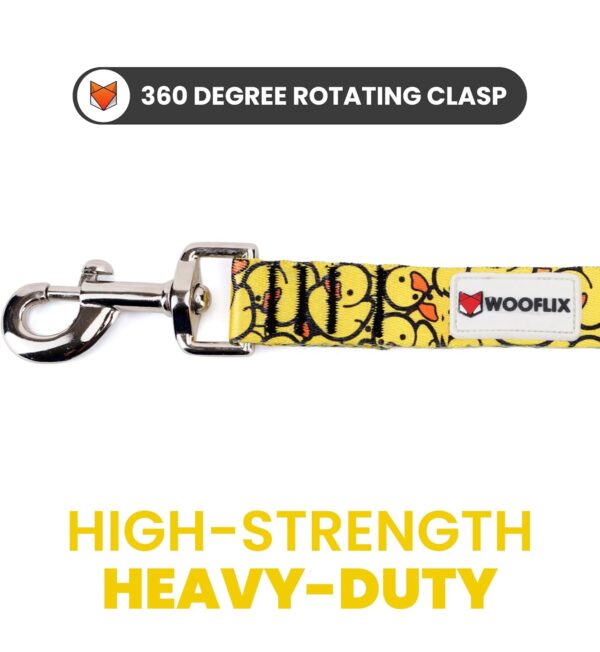 71a2HECZVIL._SL1500_.jpg Wooflix Heavy Duty Nylon Dog Leash | Anti Slip Padded Handle Long Dog Leash | Highly Reflective Leash for Dogs | Dog Rope for Medium & Large Dogs | Dog Training Leash | (Yellow Duck, 5 Feet Long)