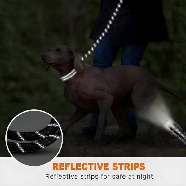 Reflective Rope Dog Leash – Durable, High-Visibility Pet Leash for Safe Walks Grey (Pack of - 1)