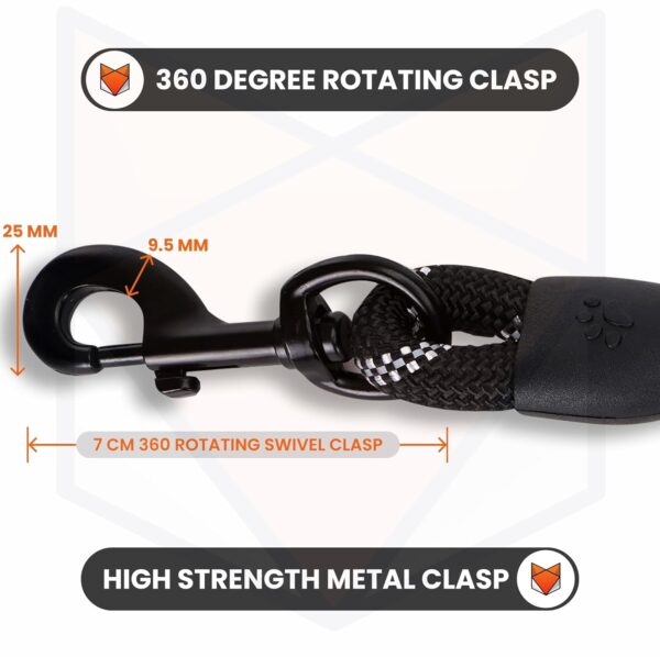 71aUB8HlYmL._SL1500_.jpg Wooflix Heavy Duty Nylon Dog Leash | Anti Slip Padded Handle Long Dog Leash | Highly Reflective Leash for Dogs | Dog Rope for Medium & Large Dogs | Dog Training Leash | (Black, 6.5 Feet Long)