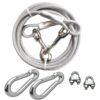 Dubidu Venyl Covered Cable Leash For Medium-Large Dogs 6Ft & 10Ft Water Proof Lead For All Sized Pets. Great For Yard, Easy To Use Excellent Look (20 Feet)