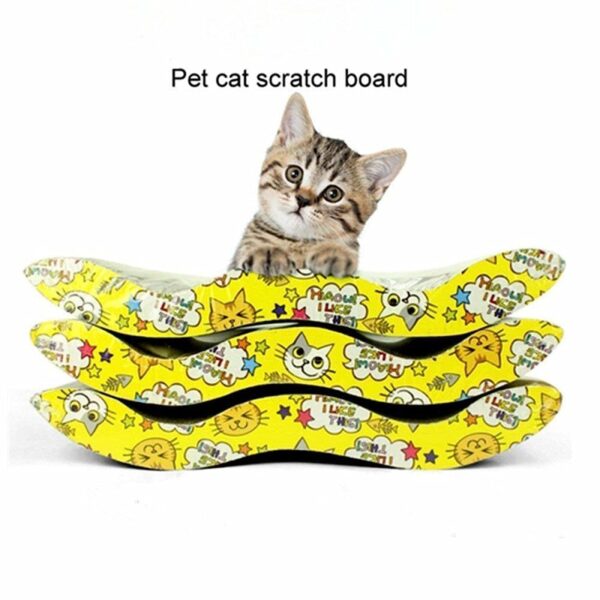 Cature Care by Nature Scratcher Toy for Cats Meow Board with a Curved Wave Design Satisfy Your kitty's Natural Scratching Instinct Made of Environmental Friendly Material