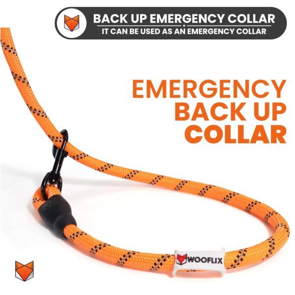 71borho3vSL._SL1500_.jpg Wooflix Heavy Duty Nylon Dog Leash | Anti Slip Padded Handle Long Dog Leash | Highly Reflective Leash for Dogs | Dog Rope for Medium & Large Dogs | Dog Training Leash | (Orange, 5 Feet Long)
