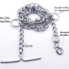 PSK PET MART Dog Chain Silver Grind No.10 Heavy Weight Dogs Leash Heavy Duty Dog Chain with Heavy Hook (L - 60 Inch) for Large Dogs