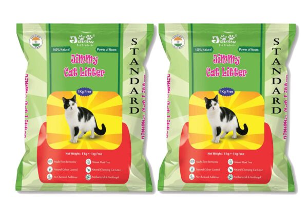 JiMMy Pet Products Clumping Bentonite Cat Litter Sand Jasmine Scented Litter Sand for Cat Standard (12 Kg)