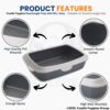 Foodie Puppies Rectangle Cat Litter Tray (Small (Grey) - 49 x 38 x 15 cm) with Rim, Reduces Odor, Perfect Starter for Toilet Training Your Kitten and Puppies