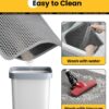 Cat Litter Mat Litter Box Mat, EVA Honeycomb Double Layer Design, Urine & Waterproof, Scatter Control Kitty Litter Mat, Less Waste, Easier To Clean,Washable (Gray, 60 x 40cm)