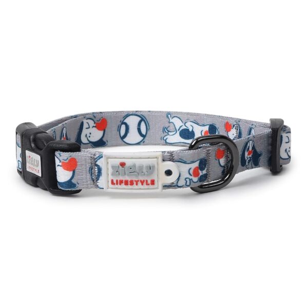 Zigly Lifestyle Doodle Dog Collar-Large - Grey-Adjustable & Durable Collar for Large Dogs | Stylish Pet Collar for Daily Use | Collars for Dogs