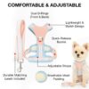 Pastel Dog Harness and Leash Set for Dogs and Cats | Adjustable No-Pull, No-Choke Soft Padded Pet Vest with Matching Leash | Comfortable, Cute and Stylish Walking Harness (Blue)