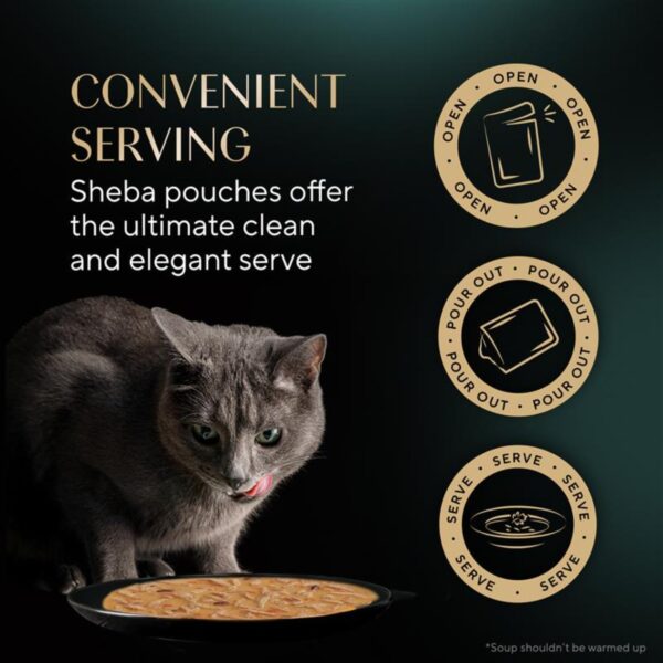 71dUmcxMmCL._SL1500_.jpg Sheba Soup with Tuna Adult Wet Cat Food, 160g (4 x 40g), Finely Sliced Pieces of Tuna in Smooth, Silky and Velvety Broth (Pack of 4)