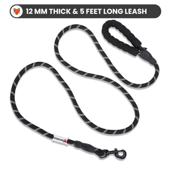 71dds04dElL._SL1500_.jpg WOOFLIX Reflective Dog Leash And Collar Combo Set | Dog Collar & Anti Slip Padded Handle Leash For Dogs | Dog Rope For Medium & Large Dogs | (Leash 5 Feet + Collar Xl, Black)