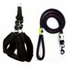 Dog Belt Combo of Nylon Fur Padded Dog Harness with Black Dog Lead Specially for Medium Breeds Dog Harness (Pack of 1)