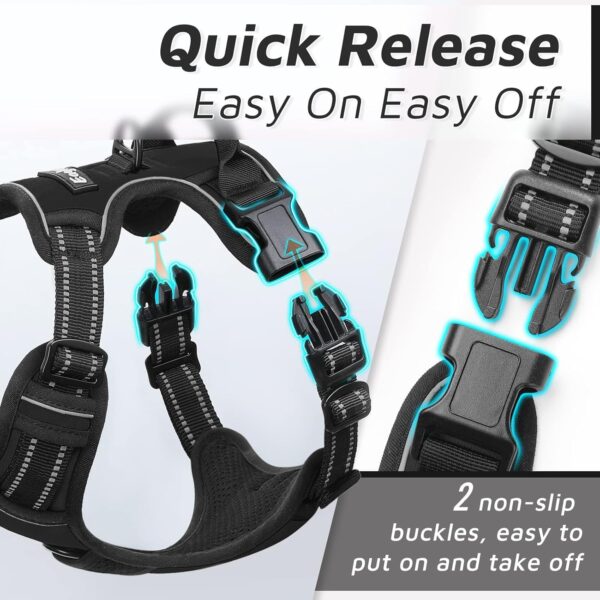 BOLTZ Extra Large Dog Harness with Night Reflective Strips, Double Chest Support, Adjustable Straps, Mesh Padding for Comfort, Secure Fit for XL Breeds, Chest Size Upto 50 Inch, 10M Visibility