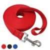 Nylon Dog Training Lead Dog Leash 10 Ft Long Leash (1 Inch Wide) (Red)