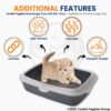 Foodie Puppies Rectangle Cat Litter Tray (Small (Grey) - 49 x 38 x 15 cm) with Rim, Reduces Odor, Perfect Starter for Toilet Training Your Kitten and Puppies