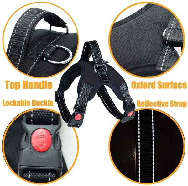 71en5sEqYS._SL1200_.jpg Reflective Mesh Padded Dog Vest Front Range No Pull Harness with Handle, Adjustable Dog Body Belt (Small, Red) (Retro, Small)