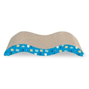 Foodie Puppies 2-in-1 Reversible Cat Scratcher Pad with Catnip for Cats & Kittens, (Breaker) | Durable Corrugated Cardboard Cat Scratch Post for Furniture Protection, Play & Rest (44cm x 23.5cm x 8cm)