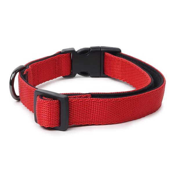Zigly Lifestyle Classic Adjustable Dog Padded Nylon Neck Collar for Pets - X Small (12Mm) - Red