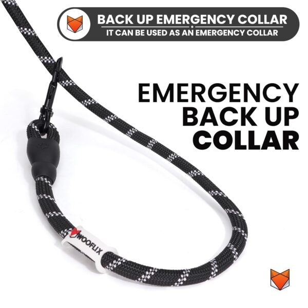 71fImTHhRGL._SL1500_.jpg Wooflix Heavy Duty Nylon Dog Leash | Anti Slip Padded Handle Long Dog Leash | Highly Reflective Leash for Dogs | Dog Rope for Medium & Large Dogs | Dog Training Leash | (Black, 6.5 Feet Long)