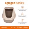 amazon basics No-Mess Enclosed Hooded Cat Litter Box, Standard, Multicolor, 21L inch x 16W inch x 15H inch (53Lx41Bx38H Cm)