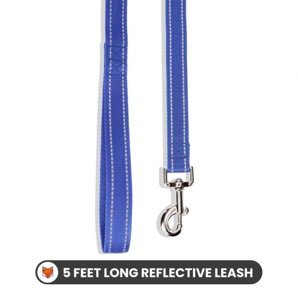71g0gcQJEL._SL1500_.jpg Wooflix Reflective Leash & Collar Combo Set for Medium Large Dogs Durable Strong Dog Collar Belt & Dog Leash for Medium & Large Dogs Training & Walking Lead Dog Leash (Blue Reflective, Medium)