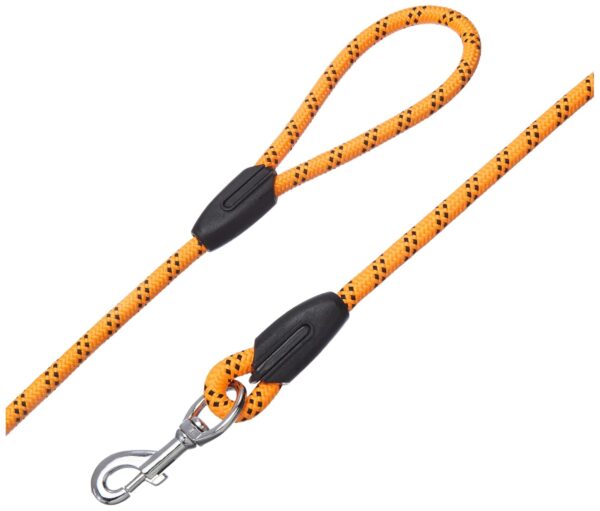71g4nGM1bRL._SL1500_.jpg amazon basics, Heavy Duty Reflective Dog Leash 4ft /122 cm Long Nylon Rope Leash with Anti-Slip Padded Handle for Medium & Large Dogs Durable Training Leash | 12 mm Thicknes | Orange