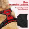 Premium Reflective Dog Vest Harness| Soft Breathable| Padded Handle| Adjustable Straps & Luxury Buckle| No-Choke with Free Leash (RED, Medium Dog 14-22 kg Harness with Leash)
