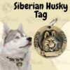 Western Era Siberian Husky Bronze Tag with Dog Face Engraved – Durable Metal Pet ID Tag, Stylish, Sturdy, Long-Lasting, Scratch-Resistant, Lightweight, Attach to Dog Collar for Added Style & Security