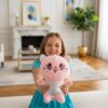 Tukkle Cat Soft Toy - 30cm Cute Plush with Shiny Heart & Sequined Ears (Assorted - Pack of 1) Yellow, Grey & Pink for Kids, Adults, Birthday, Anniversaries, Return Gift, Valentine's Day