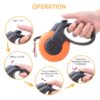Fida Retractable Dog Leash, Heavy Duty Retracting Pet Leash with 16 ft Strong Nylon Tape/Ribbon for Medium Breed up to 55 lbs, Tangle Free, One-Hand Brake, Orange (Mars Series)