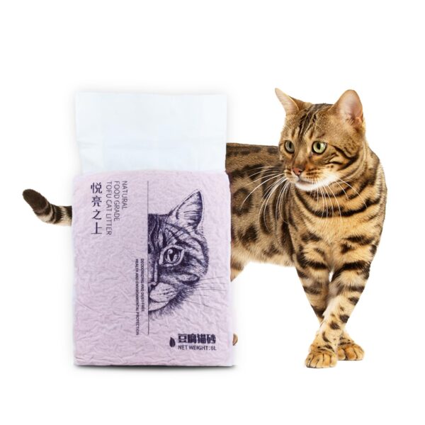 YellowCult Tofu Cat Litter Clumping & Flushable, Ultra Absorbent and Fast Drying, 100% Natural Ingredients, Ultra Odour Control, Really Dust-Free, Less Scattering [6 litres - Honeycomb Peach]