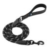 HANK Dog Leash | 3M Reflective Leash for Dogs | HANK Dog Leash | 3M Reflective Leash for Dogs | Heavy Duty Dog Rope for Small to Large Dogs | Comfortable Padded Handle 5 Feet (Black + New Version, Large - Suitable Upto (18-80KG))