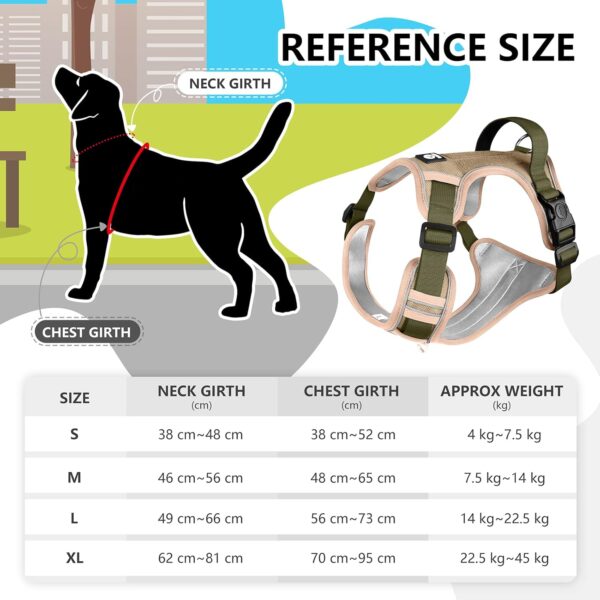 FYA Dog Harness with 1.5M Leash Set,No-Pull Reflective Pet Vest Harness, Adjustable Waterproof Oxford Fabric Dog Vest with Handle,Easy Control for Medium Large Dogs