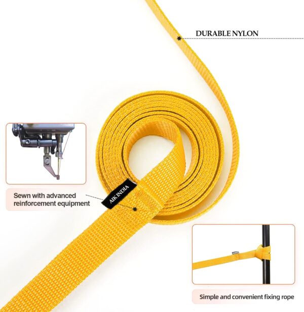 Dog Collar Belt and Leash Set for Large Dogs, Dog Stylish Nylon Leash Belts with Bell - Labrador, Golden Retriever, Pitbull, German Shepherd, Husky, Doberman (Large, Yellow)