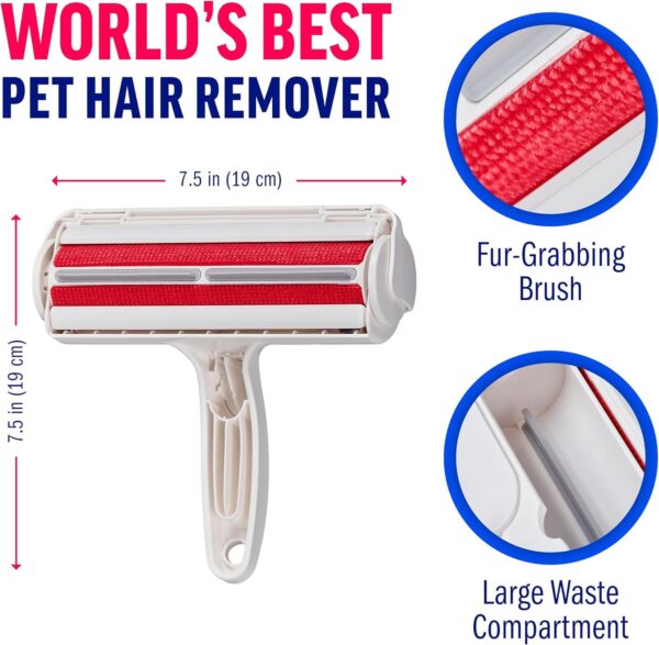 71hrczeLvlL._SL1500_.jpg Portable Pet Hair Remover Roller for Dogs & Cats – Reusable Fur Remover Brush for Furniture, Clothes, Sofas, Car Seats & Beds | Easy-to-Clean, Eco-Friendly, No Sticky Tapes Needed (Roller)