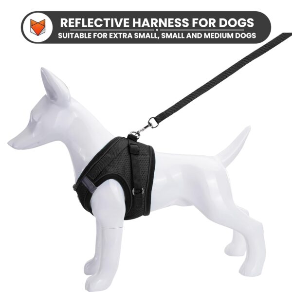 71ip85siqrL._SL1500_.jpg WOOFLIX Dog Harness for Small Dogs, Puppies and Cats | Suitable for Small Size Dogs, Cats & Puppies of 7 kg - 10 kg | Reflective Soft Padded Dog Harness with Secure Fit | Black (7 kg-10 kg Dog & Cat)