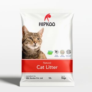 Hipkoo Exclusive Cat Litter 5Kg 100% Natural Unscented Bentonite Clay Dust Free Trial or Travel or Single Pack Fragrance Free Absorbent Eco-Friendly Sand for All Breeds of Cats