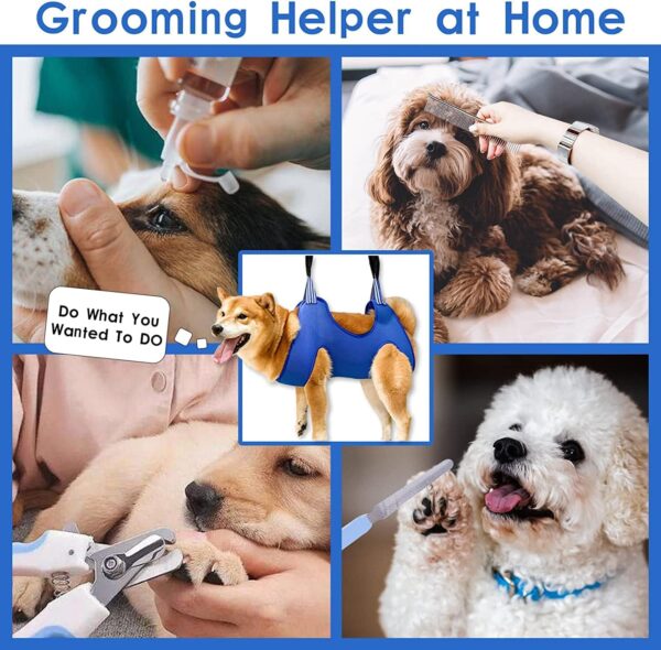 CBEX Pet Dog Grooming Hammock Harness for Cats & Dogs, Dog Sling for Grooming, Dog Hammock Restraint Bag with Nail Clippers/Trimmer, Nail File, Pet Comb,Ear/Eye Care