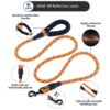 HANK Dog Leash | 3M Reflective Dog Rope | Soft Comfortable Handle | Heavy Duty Belt Hook | (Suitable Up to 10KG - Small Breed) - 5 Feet Long (S - Neon Orange)