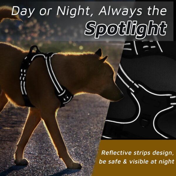 Premium Reflective Dog Vest Harness| Soft Breathable| Padded Handle| Adjustable Straps & Dual Lock Buckle| No-Choke Design with Free Leash-22mm Chest (28-35 inch) All Giant Breeds 35-60Kg