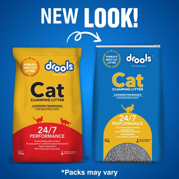 Drools Bentonite Cat Litter (For multiple cats) , Lavender Flavor 5 kg Pack
