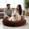 71jsAZJzbKL._SL1500_.jpg ZEXSAZONE Round Donut Pet Bed for Cats and Puppies Dogs mat, Cozy and Plush, Raised Bedside Support, Both Sides Use Like 2 in One, Washable, Sizes for Small, Medium, and Large Pets. (Coffee, Medium)