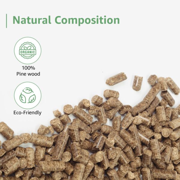 Amazon Basics Premium Pine Wood Cat Litter | 5 Kg | Unscented | 100% Natural | Biodegradable | Fast Absorption | Low Dust | Odor Control